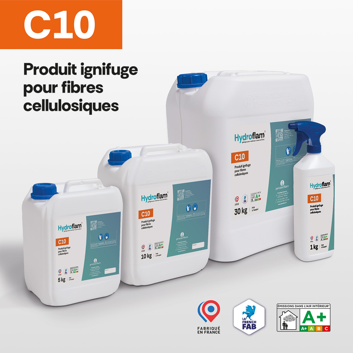 Hydroflam® C10 - Ignifuge pour fibre cellulosique - Protecflam